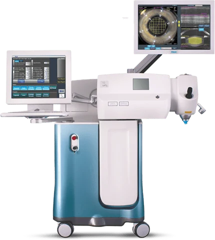 The Alcon LenSx femtosecond laser system used for laser-assisted cataract surgery